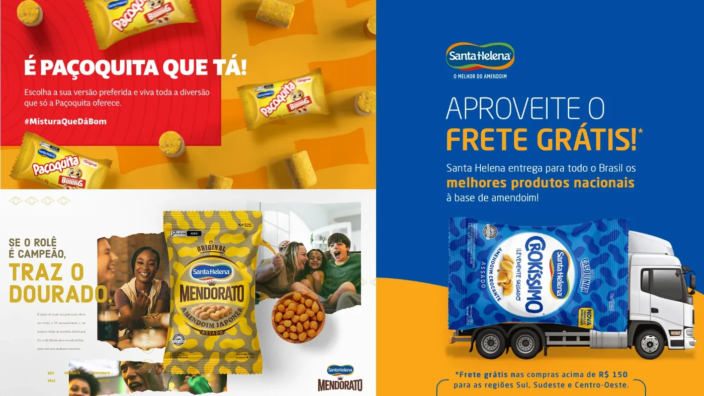 Peças da Santa Helena Alimentos para campanha e loja virtual
